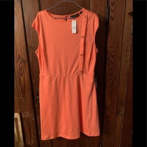 NWT peach dress w/ button accent & pockets!